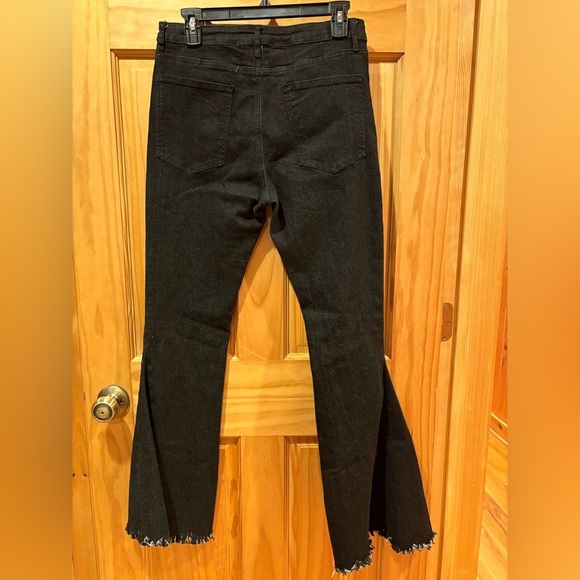 Altar’d State Flare Bell Bottom Raw Hem Jeans - Size L  like new - Picture 2 of 7